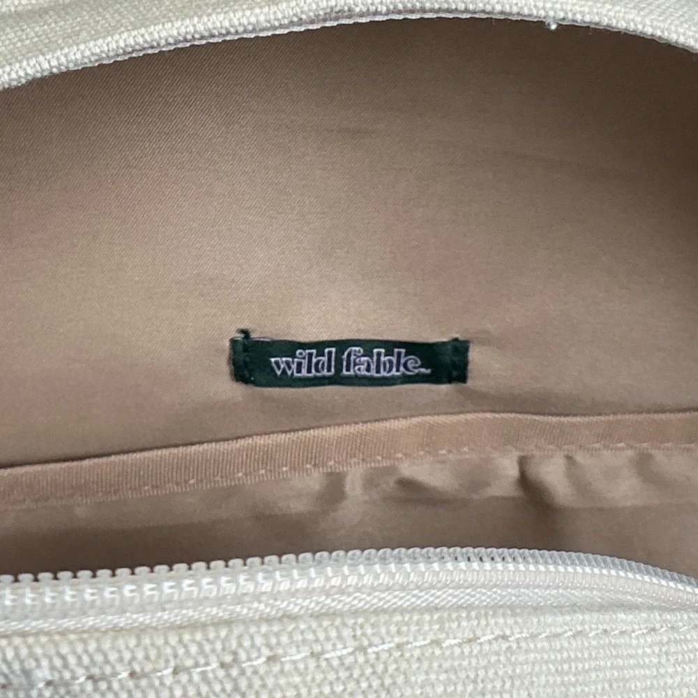 Wild Fable Canvas Backpack Cream Navy Blue School Bag NWT‎